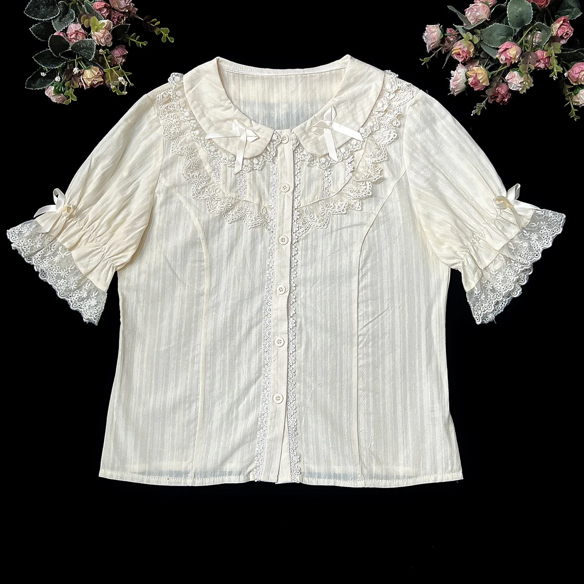 Summer Short Sleeve Cotton Lolita Blouse - Image 22