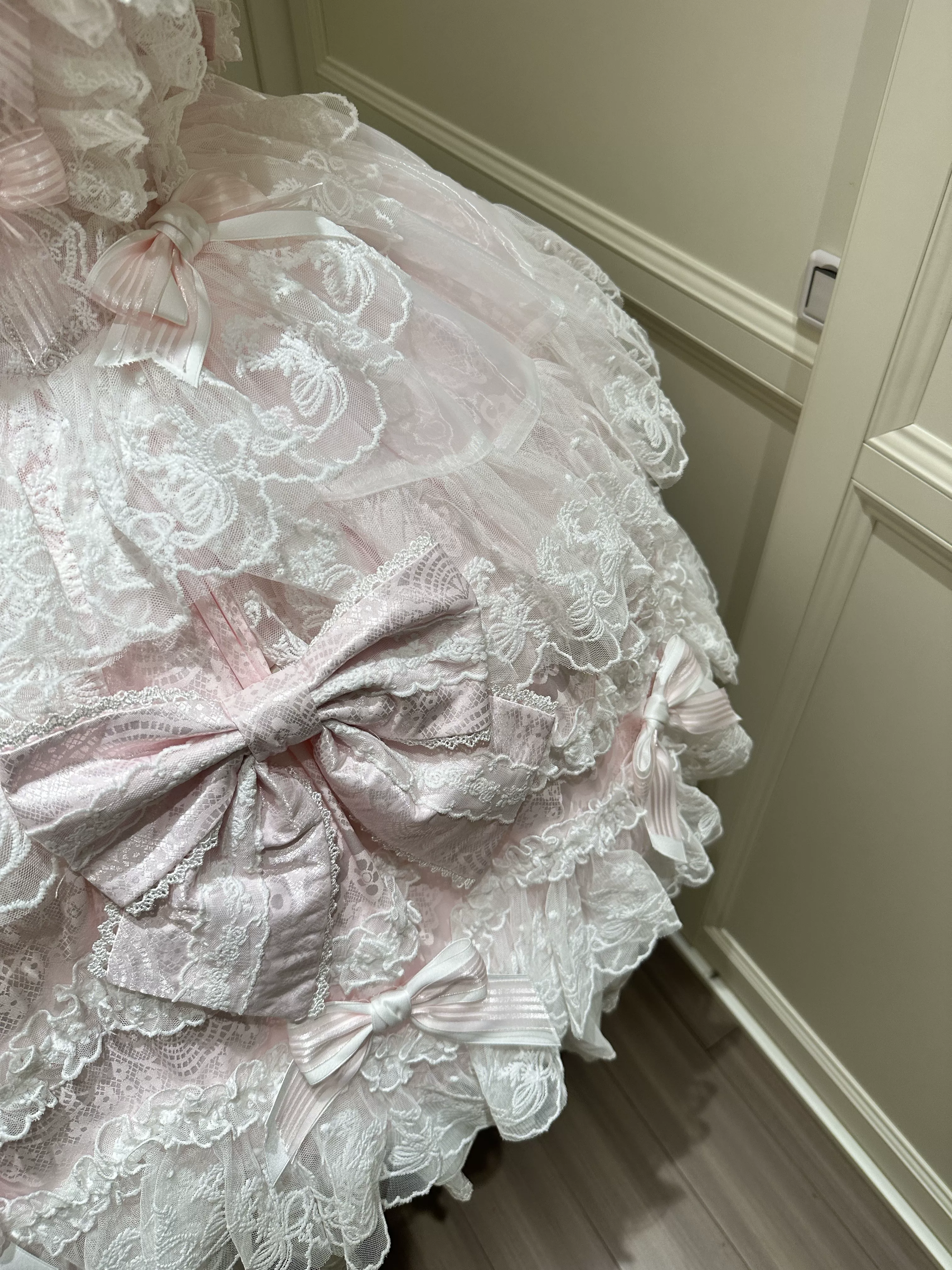 Sakura Blossom Dream - Dreamy Sweet Lolita JSK Dress, Abundant Lace & Bows - Image 21