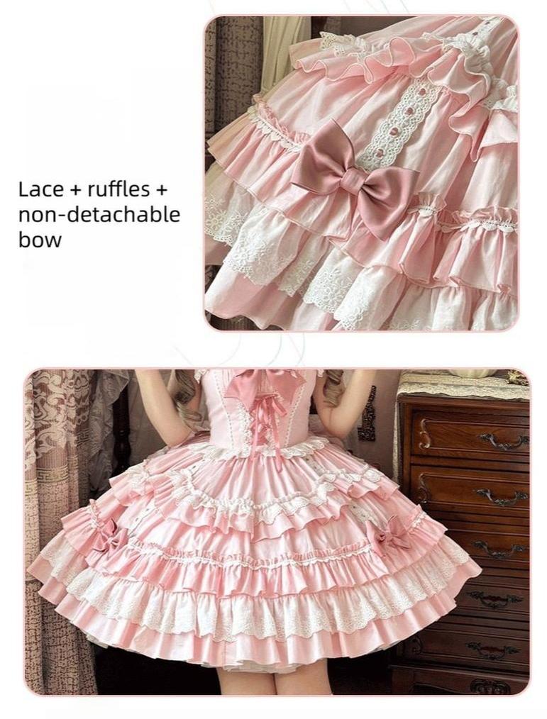 Sweet Mousse - Dreamy Sweet Lolita JSK Dress, Tiered Skirt - Image 11