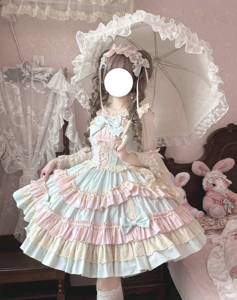 Sweet Mousse - Dreamy Sweet Lolita JSK Dress, Tiered Skirt - Image 7