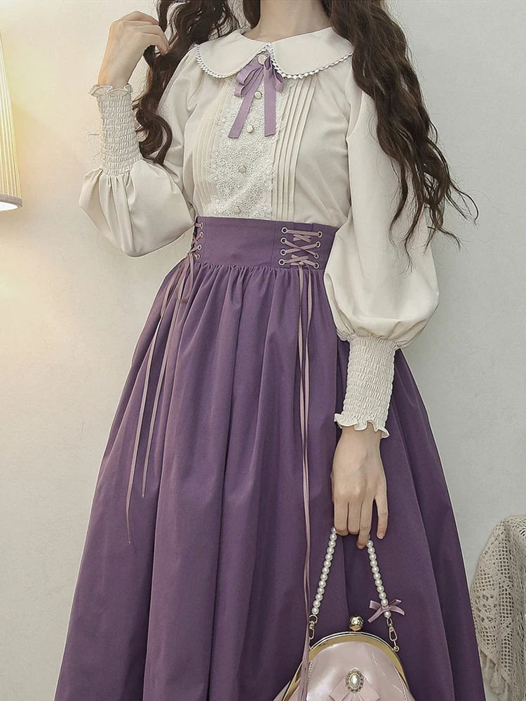 Countess's Autumn Tour - Retro Lolita Embroidery Long SK - Image 3