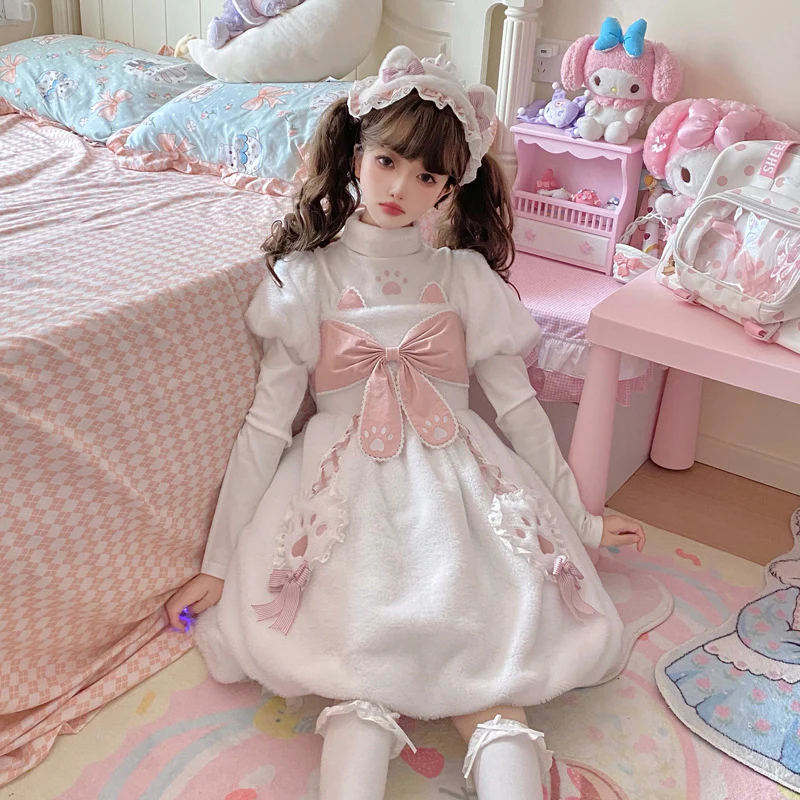 Cat Planet - Kawaii Lolita Winter Thicken OP - Image 4