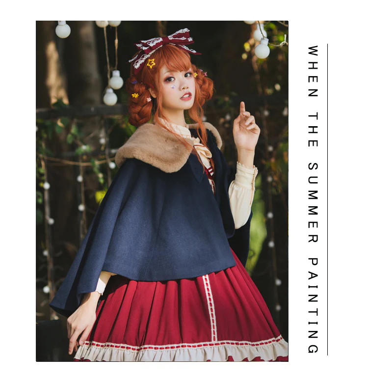 Miss Betty - Lolita Autumn and Winter Wool Cape - Image 12