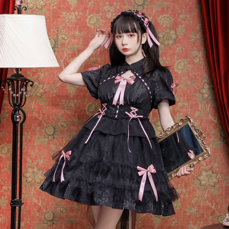 Kawaii Lolita OP Dress Summer Dress Short Sleeve - Image 2
