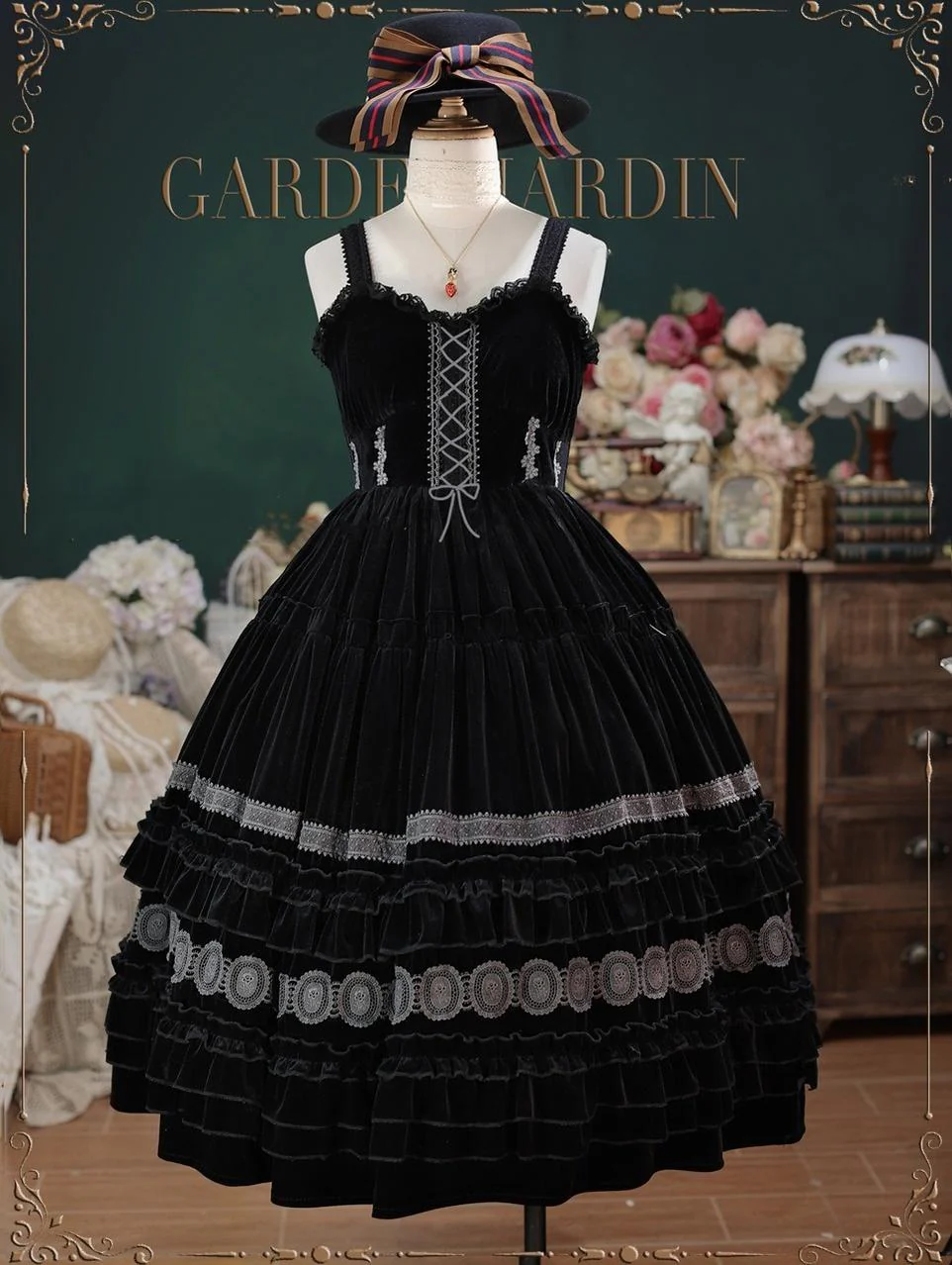 Elegant Chiffon Lolita Dress Silky Short Dream Bouquet JSK - Image 10