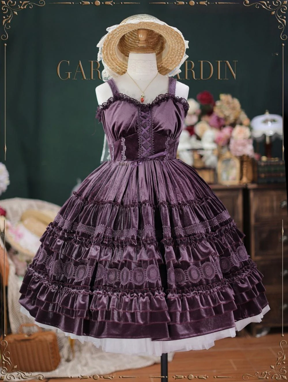 Elegant Chiffon Lolita Dress Silky Short Dream Bouquet JSK - Image 2