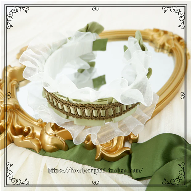Elegant Grass Green Lolita Bow Headdress - Image 10
