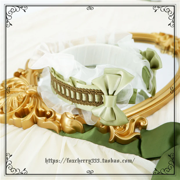 Elegant Grass Green Lolita Bow Headdress - Image 11