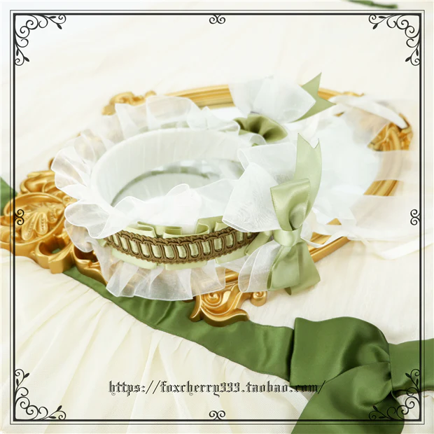 Elegant Grass Green Lolita Bow Headdress - Image 12