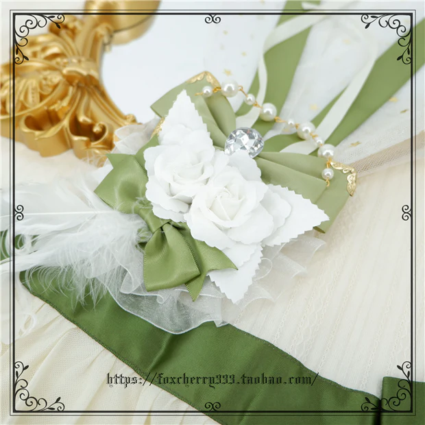 Elegant Grass Green Lolita Bow Headdress - Image 15