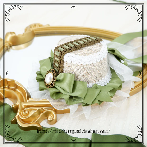 Elegant Grass Green Lolita Bow Headdress - Image 7