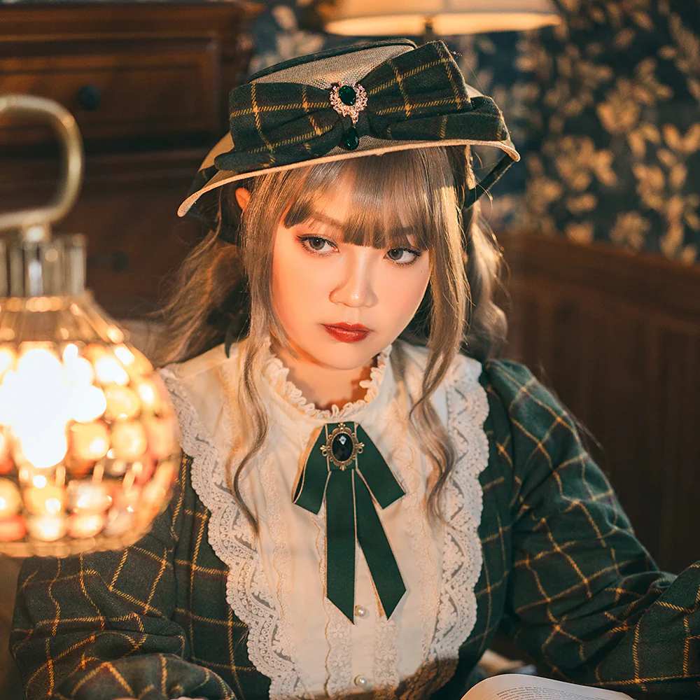 Miss point - Rose Silhouette - Elegant Handmade Lolita Flat Hat - Image 13