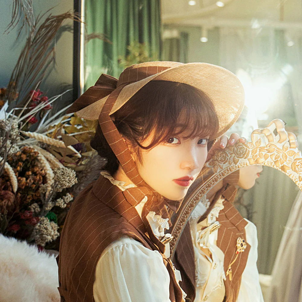 Miss point - Rose Silhouette - Elegant Handmade Lolita Flat Hat - Image 17