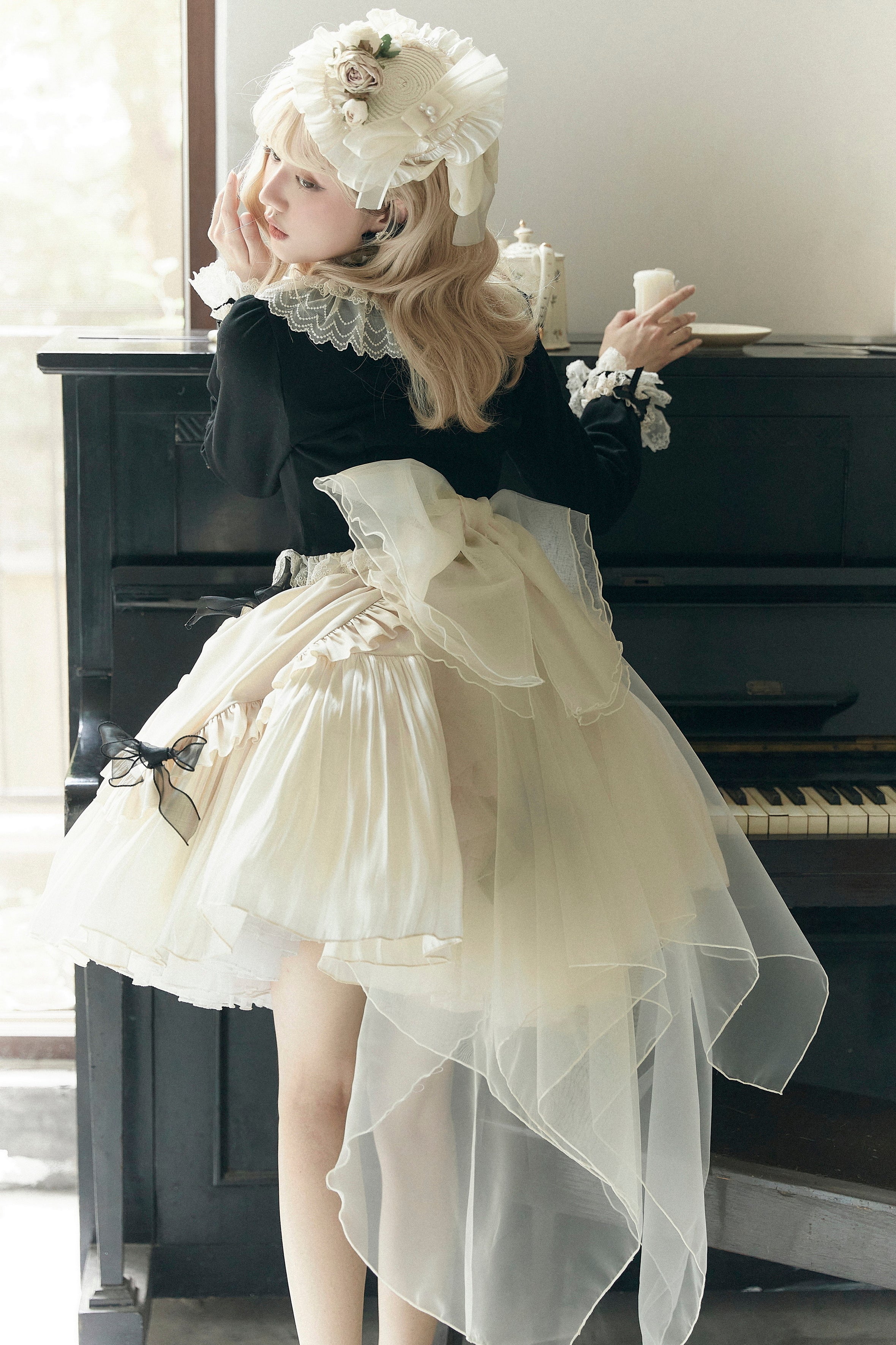Prelude - Elegant Lolita Bolero Jacket with Lace Ruffle Frill - Image 11