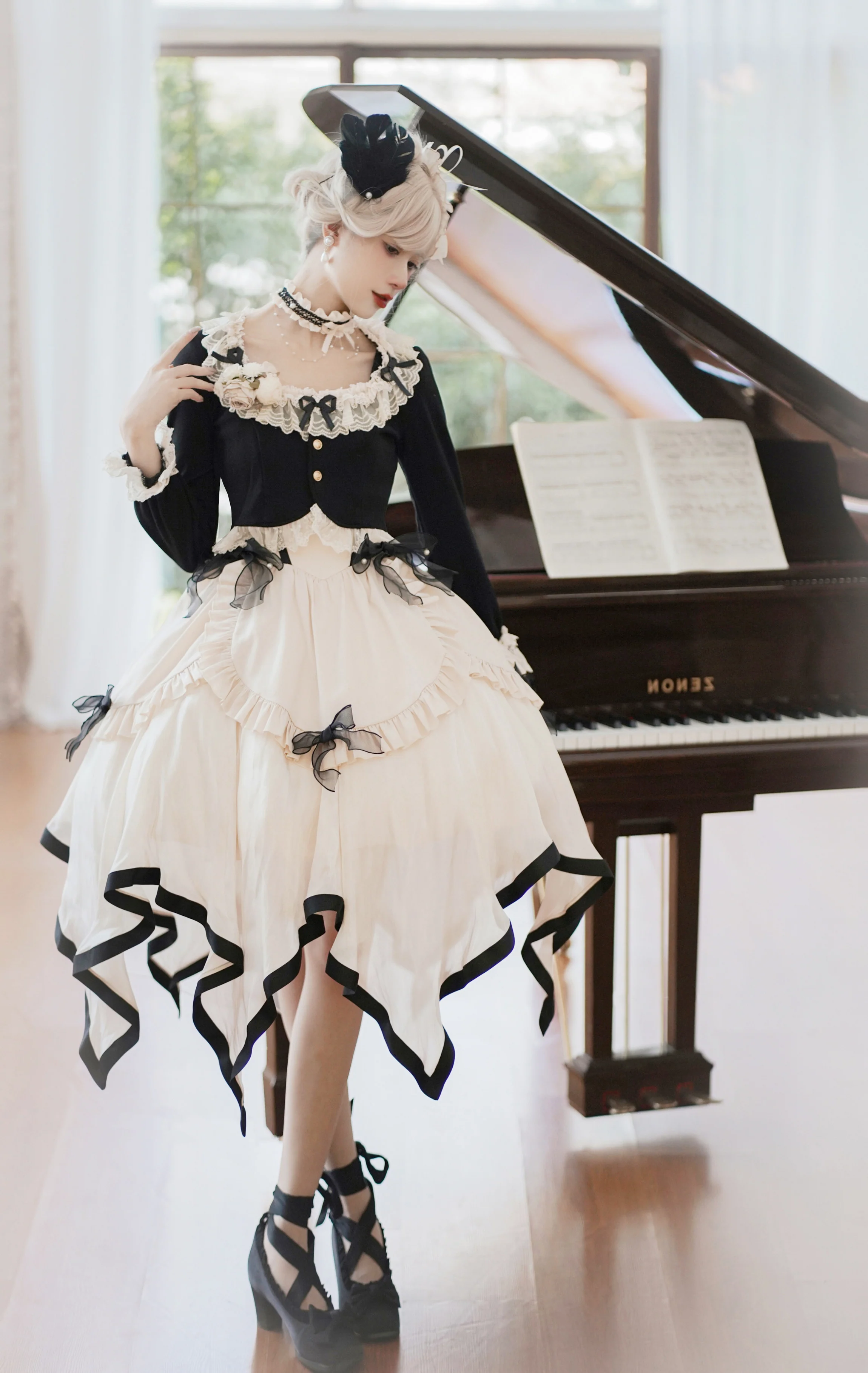 Prelude - Elegant Lolita Bolero Jacket with Lace Ruffle Frill - Image 17