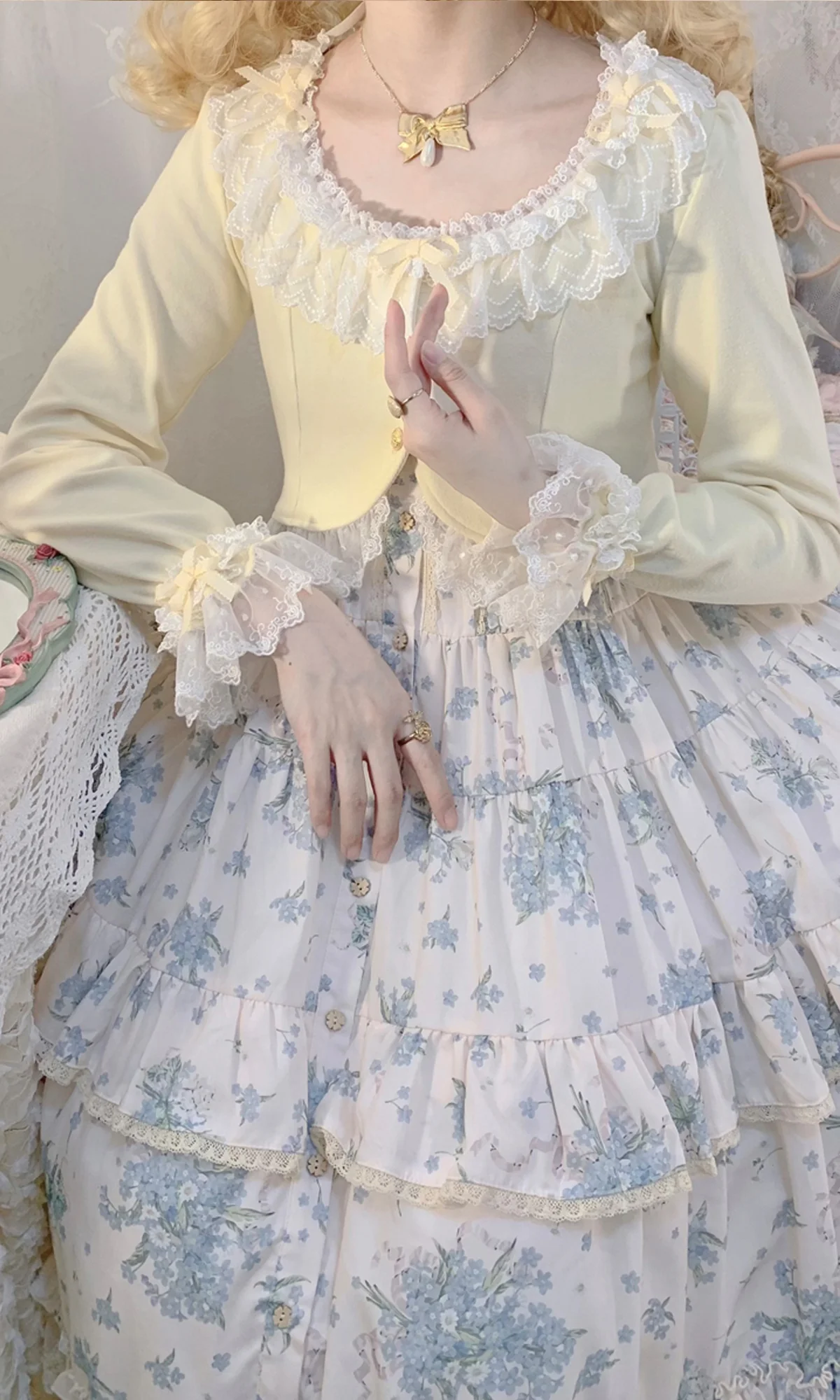Prelude - Elegant Lolita Bolero Jacket with Lace Ruffle Frill - Image 33