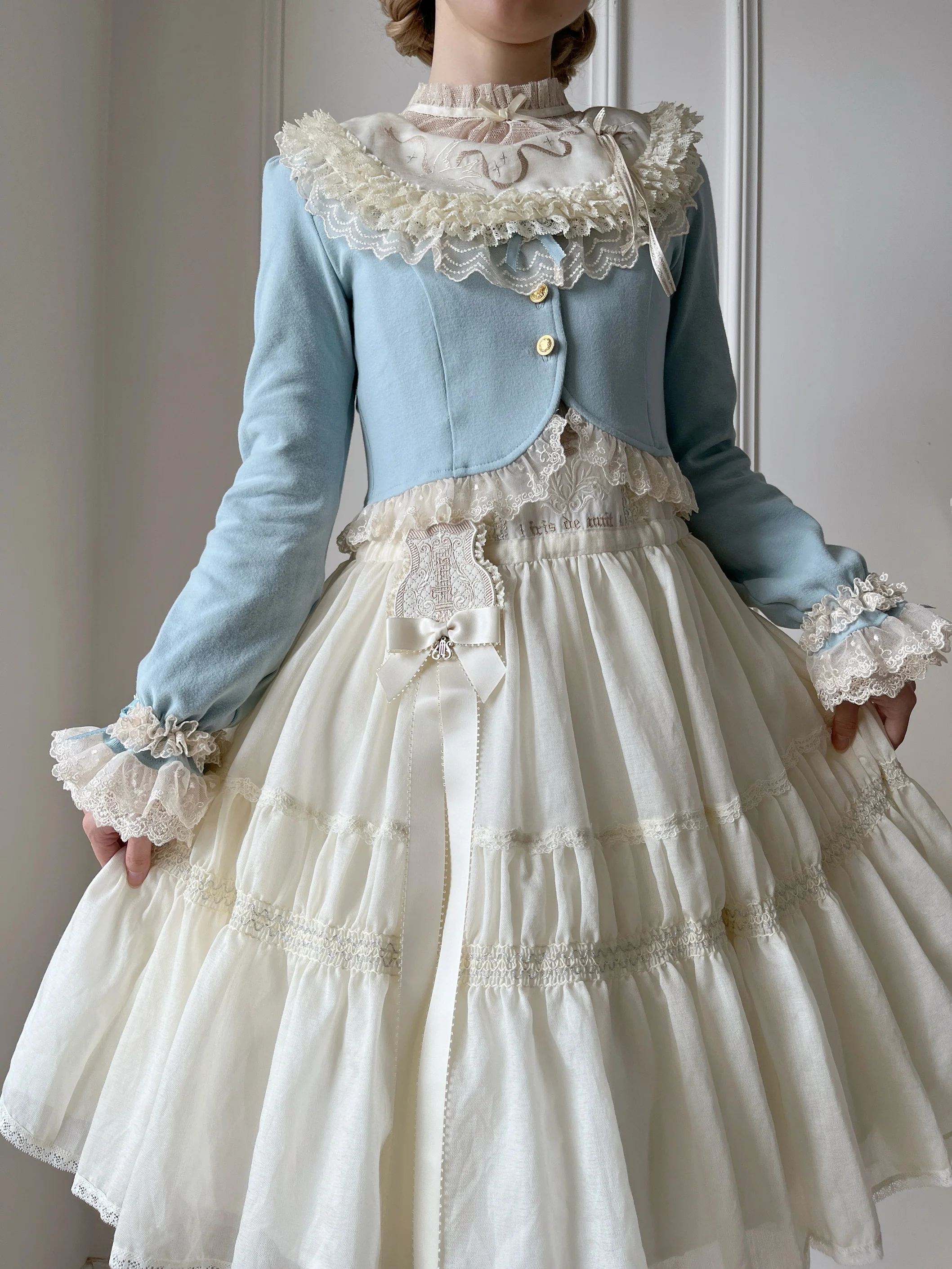 Prelude - Elegant Lolita Bolero Jacket with Lace Ruffle Frill - Image 46