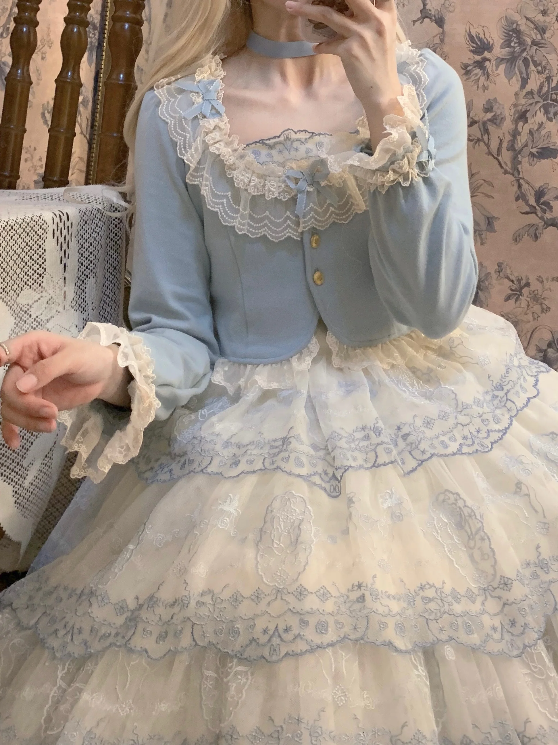 Prelude - Elegant Lolita Bolero Jacket with Lace Ruffle Frill - Image 48
