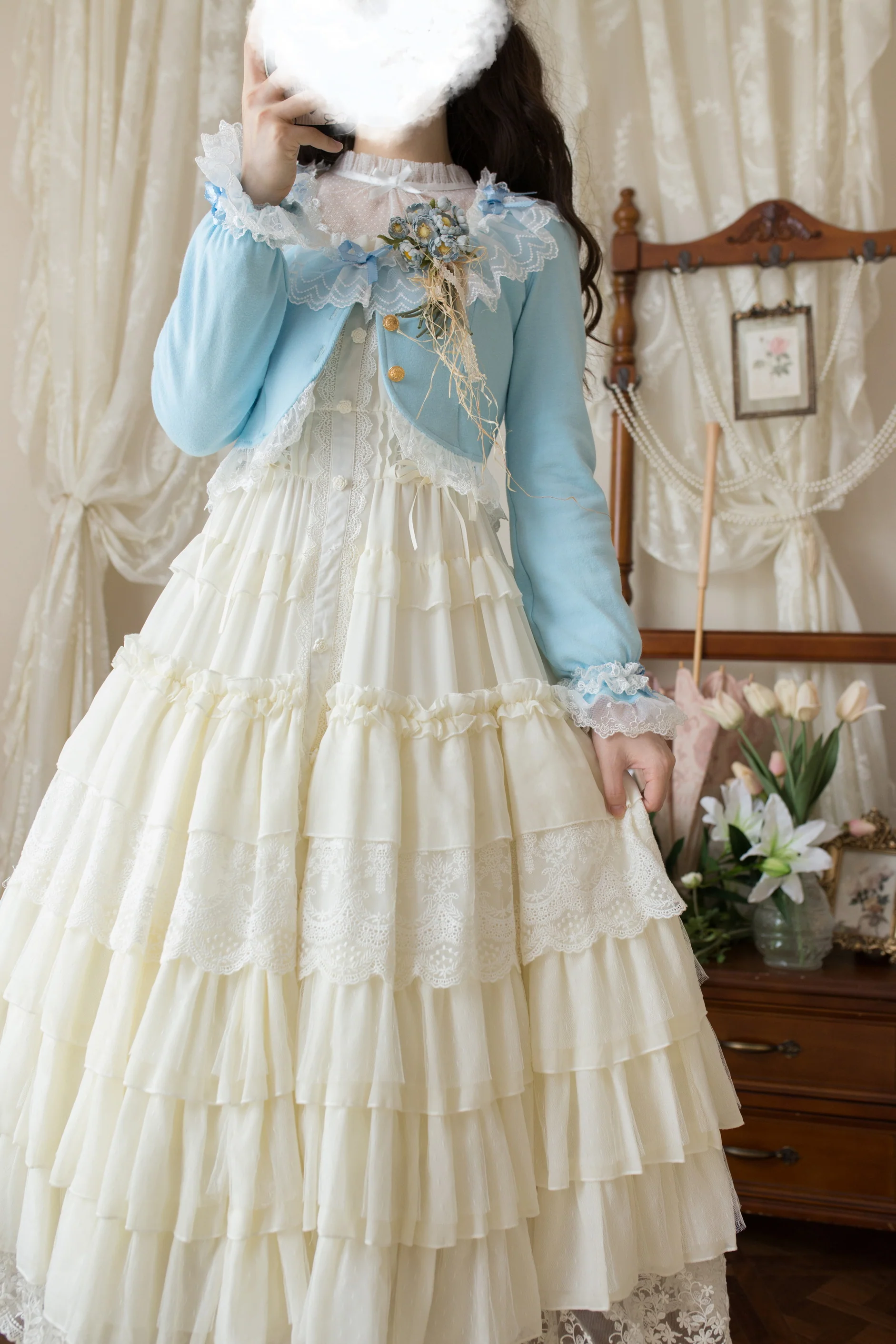 Prelude - Elegant Lolita Bolero Jacket with Lace Ruffle Frill - Image 7