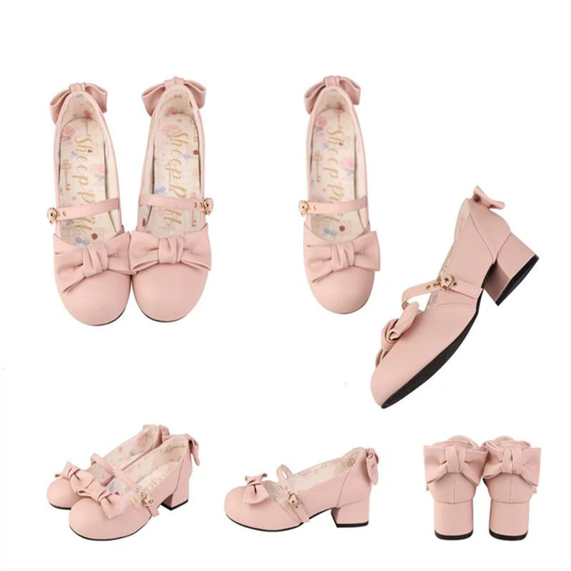 Elegant Lolita Bownot Retro High Heel Shoes - Image 14