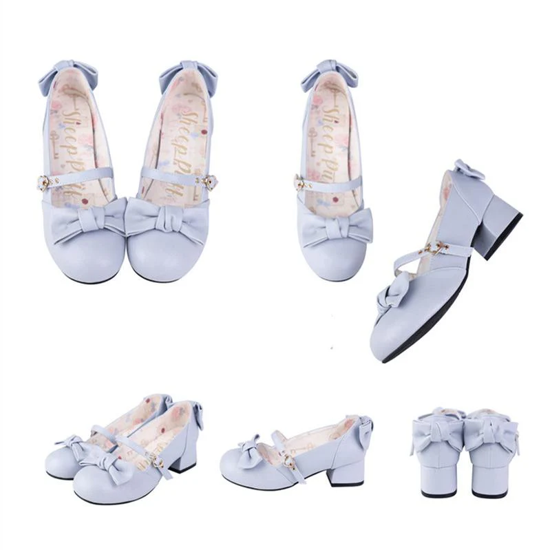 Elegant Lolita Bownot Retro High Heel Shoes - Image 15