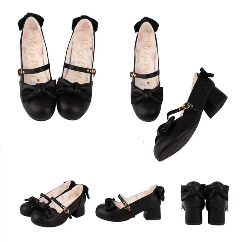 Elegant Lolita Bownot Retro High Heel Shoes - Image 19