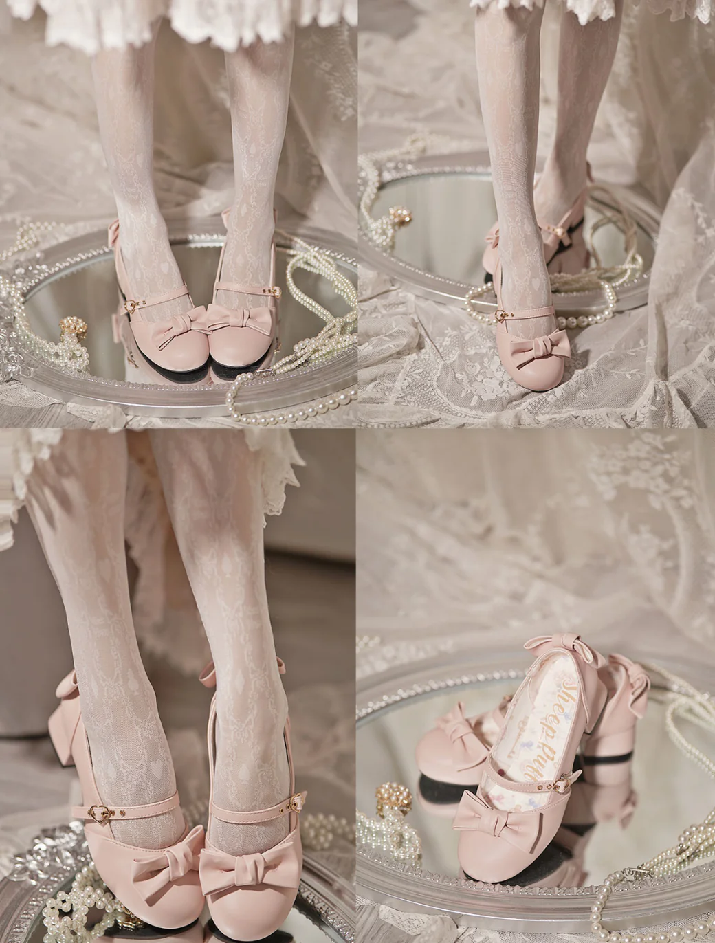 Elegant Lolita Bownot Retro High Heel Shoes - Image 24