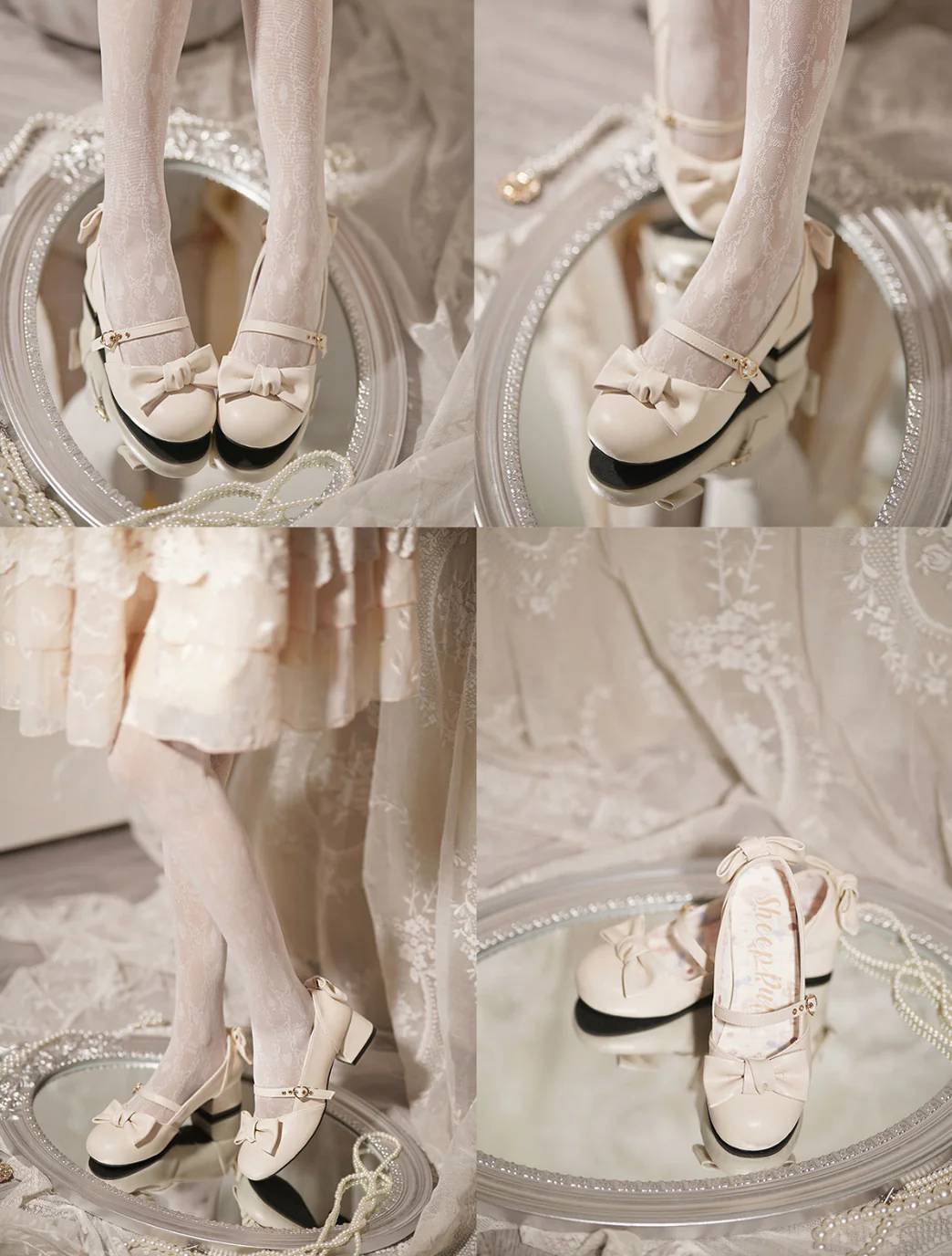 Elegant Lolita Bownot Retro High Heel Shoes - Image 26