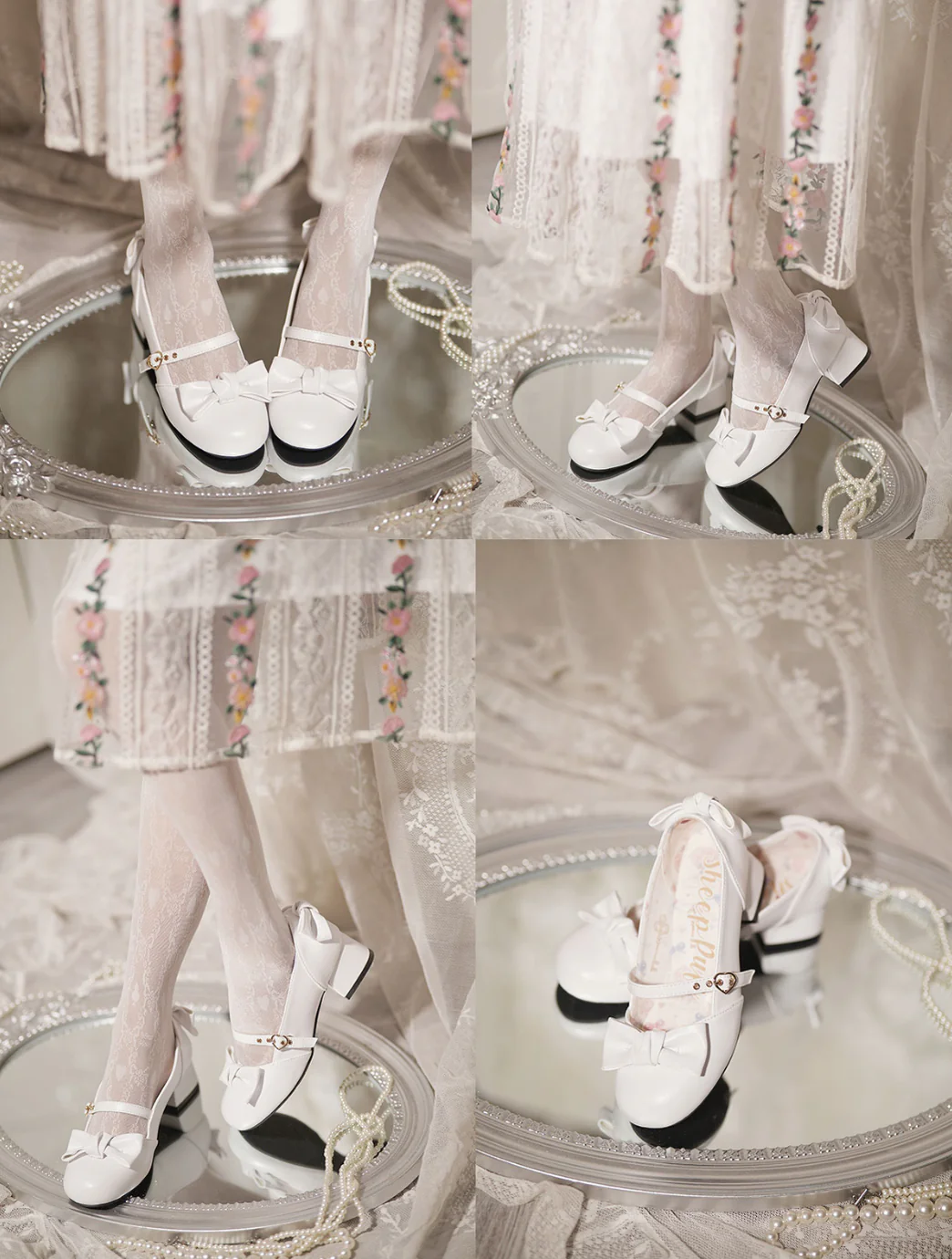 Elegant Lolita Bownot Retro High Heel Shoes - Image 28
