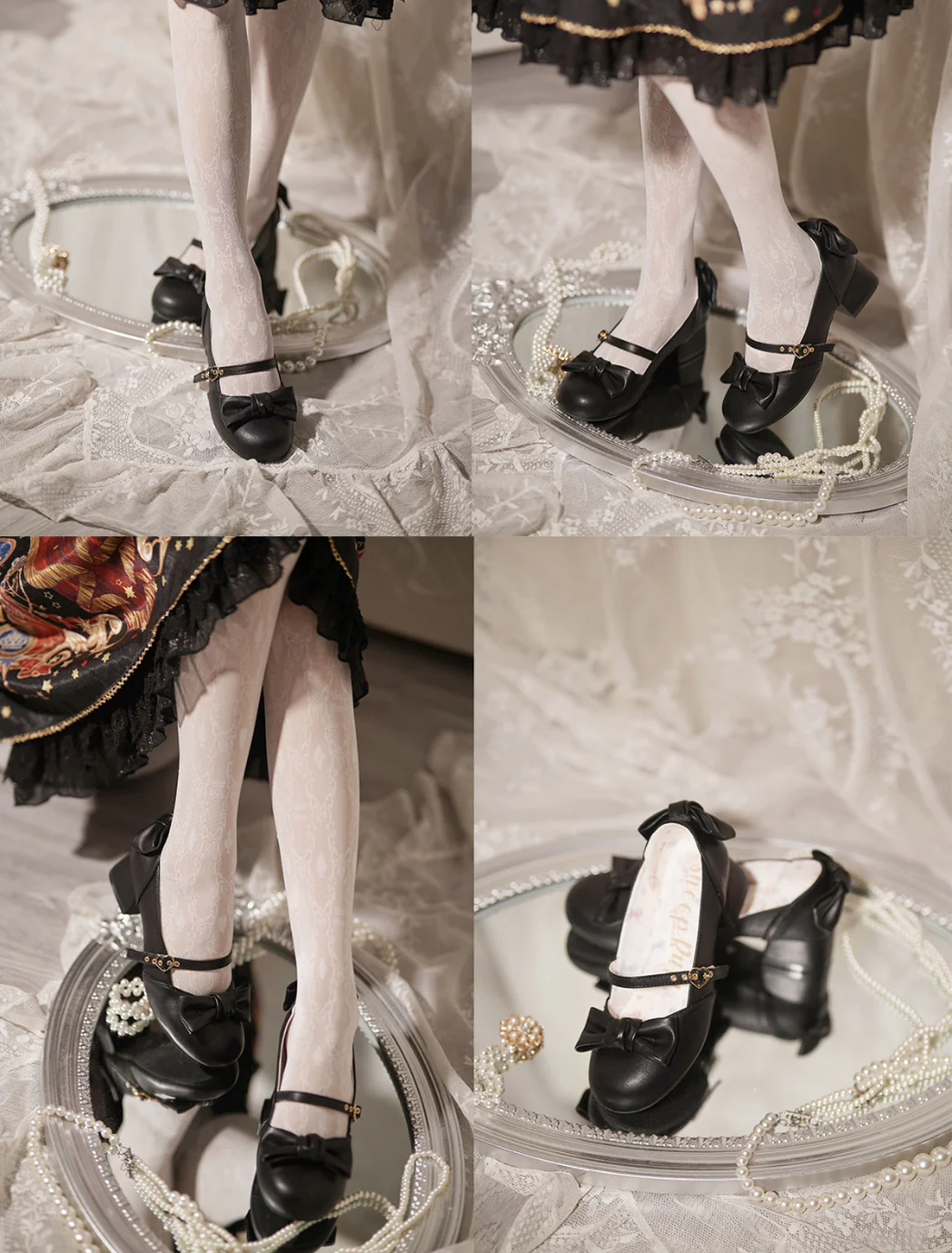 Elegant Lolita Bownot Retro High Heel Shoes - Image 29