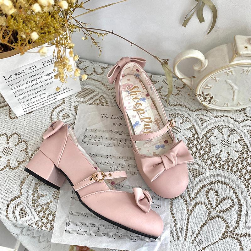 Elegant Lolita Bownot Retro High Heel Shoes - Image 3