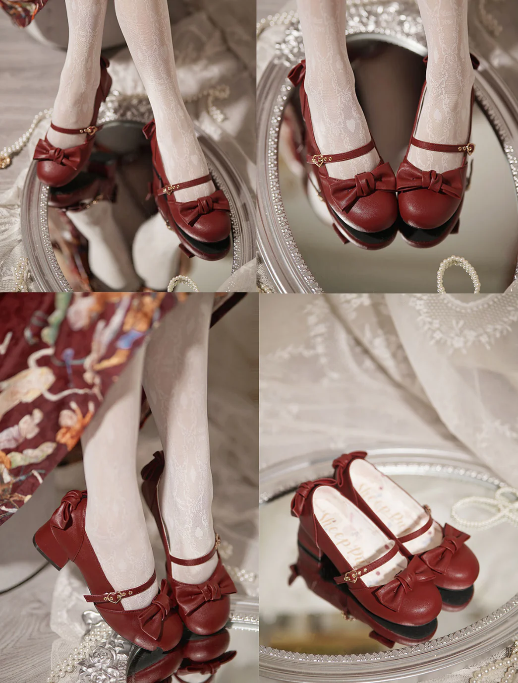 Elegant Lolita Bownot Retro High Heel Shoes - Image 31