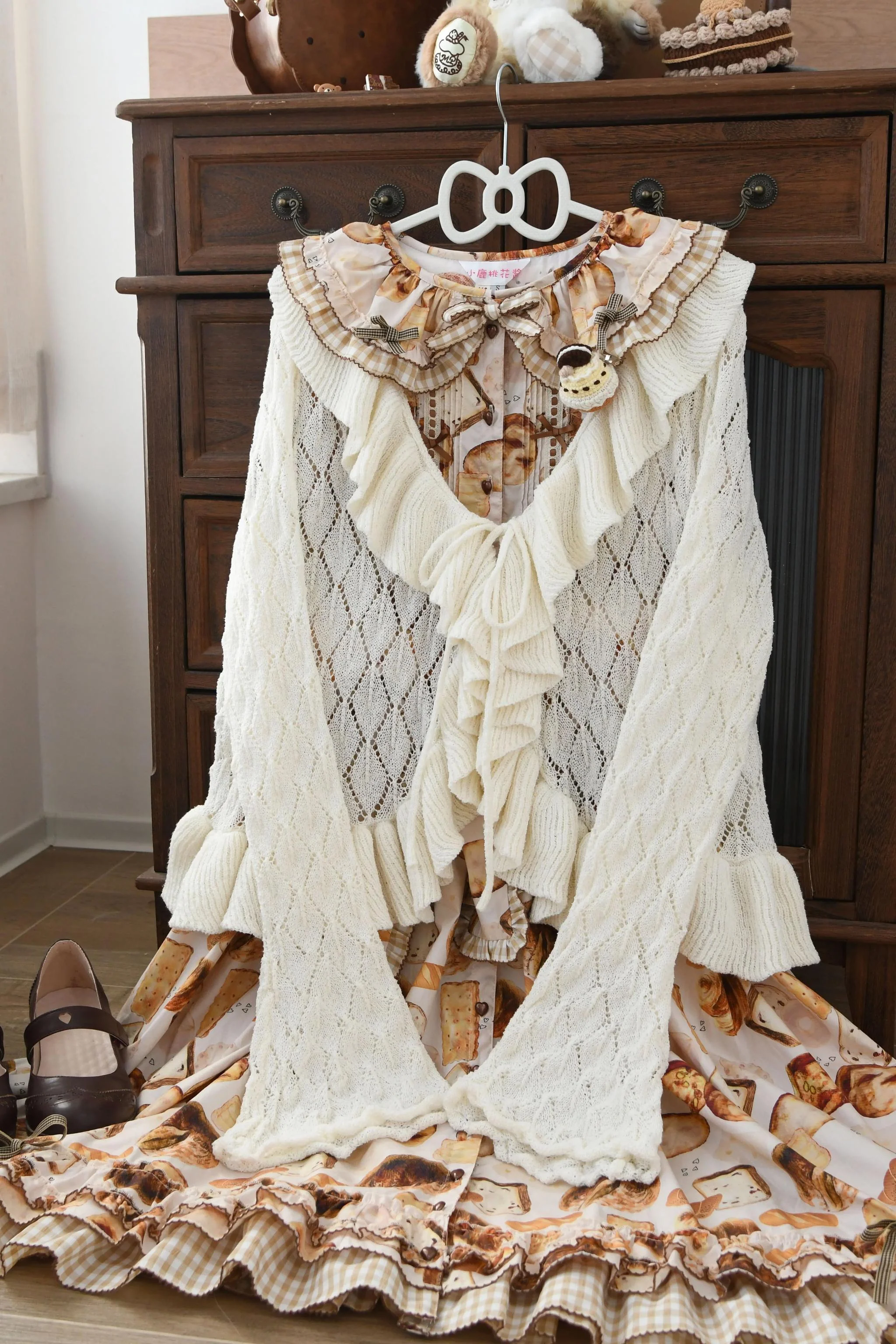 Sunset Bouquet - Elegant Lolita Cardigan, Flounce Hem - Image 24