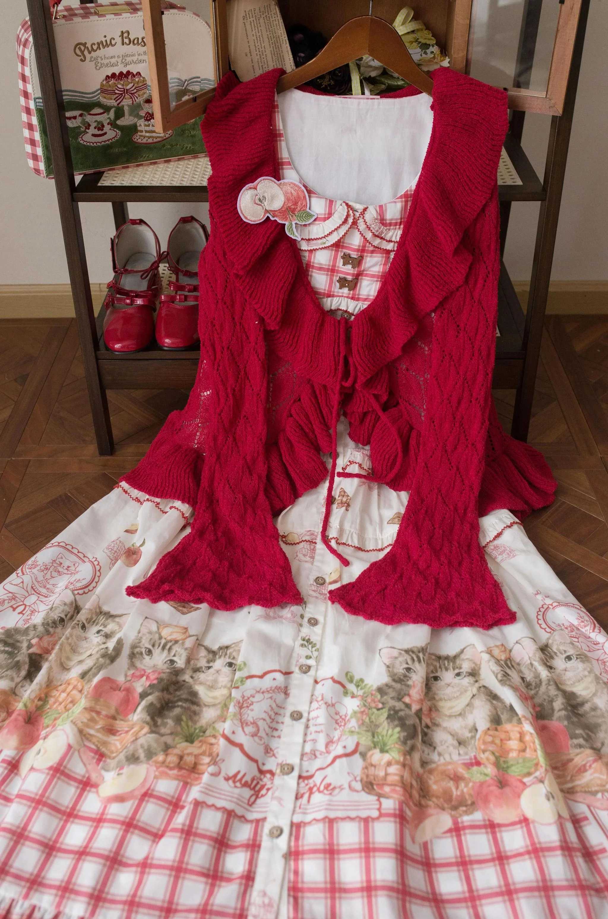 Sunset Bouquet - Elegant Lolita Cardigan, Flounce Hem - Image 25