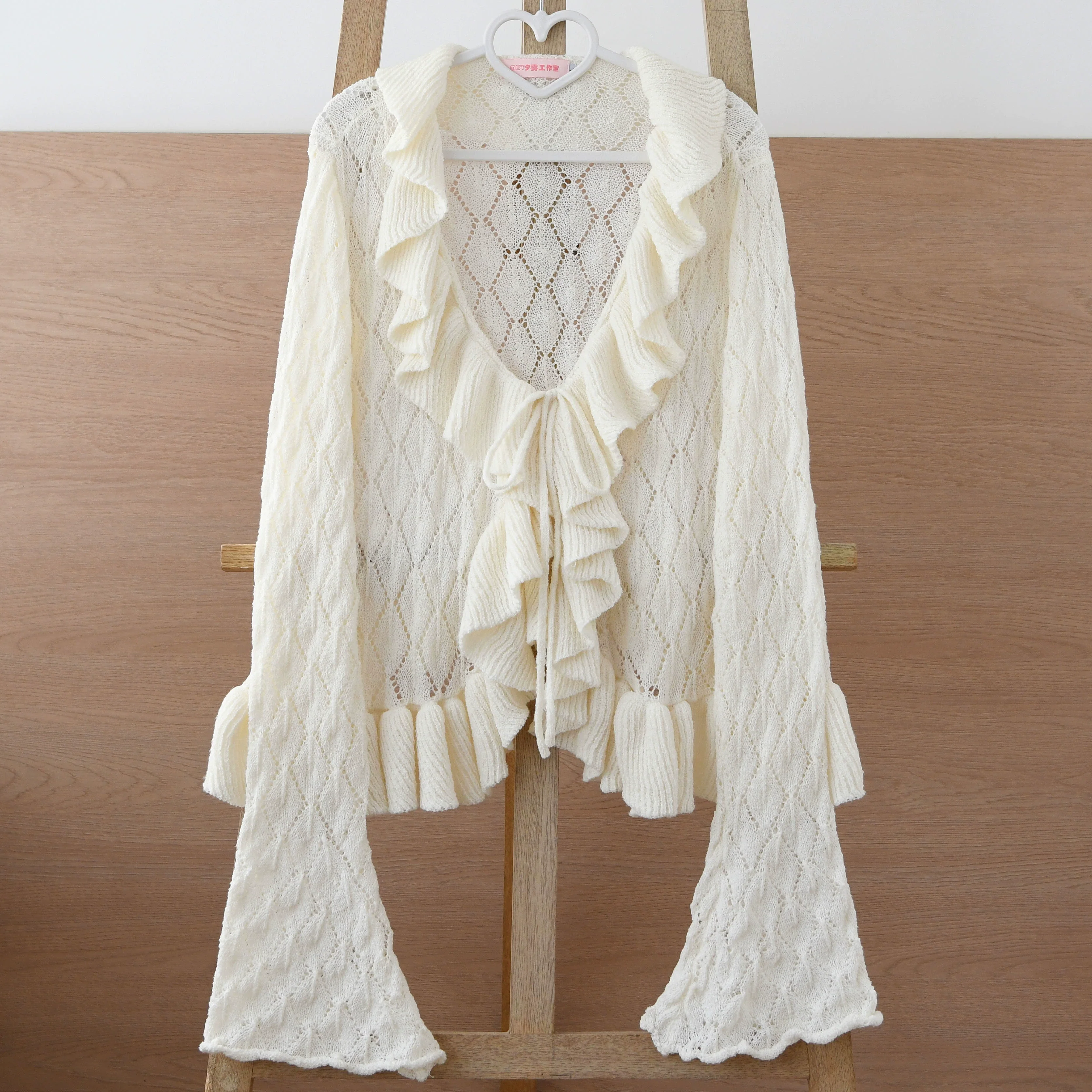 Sunset Bouquet - Elegant Lolita Cardigan, Flounce Hem - Image 30