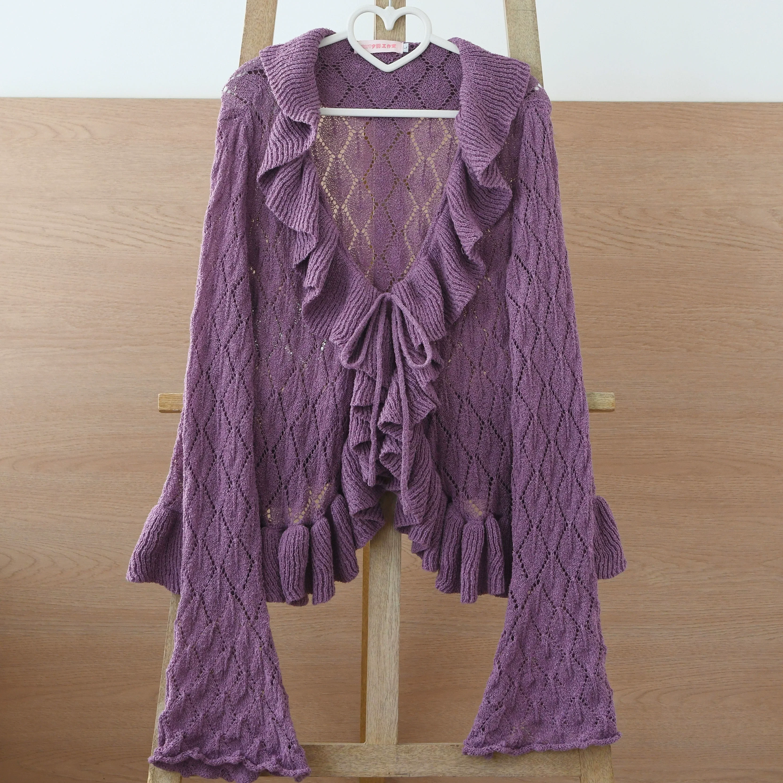 Sunset Bouquet - Elegant Lolita Cardigan, Flounce Hem - Image 33