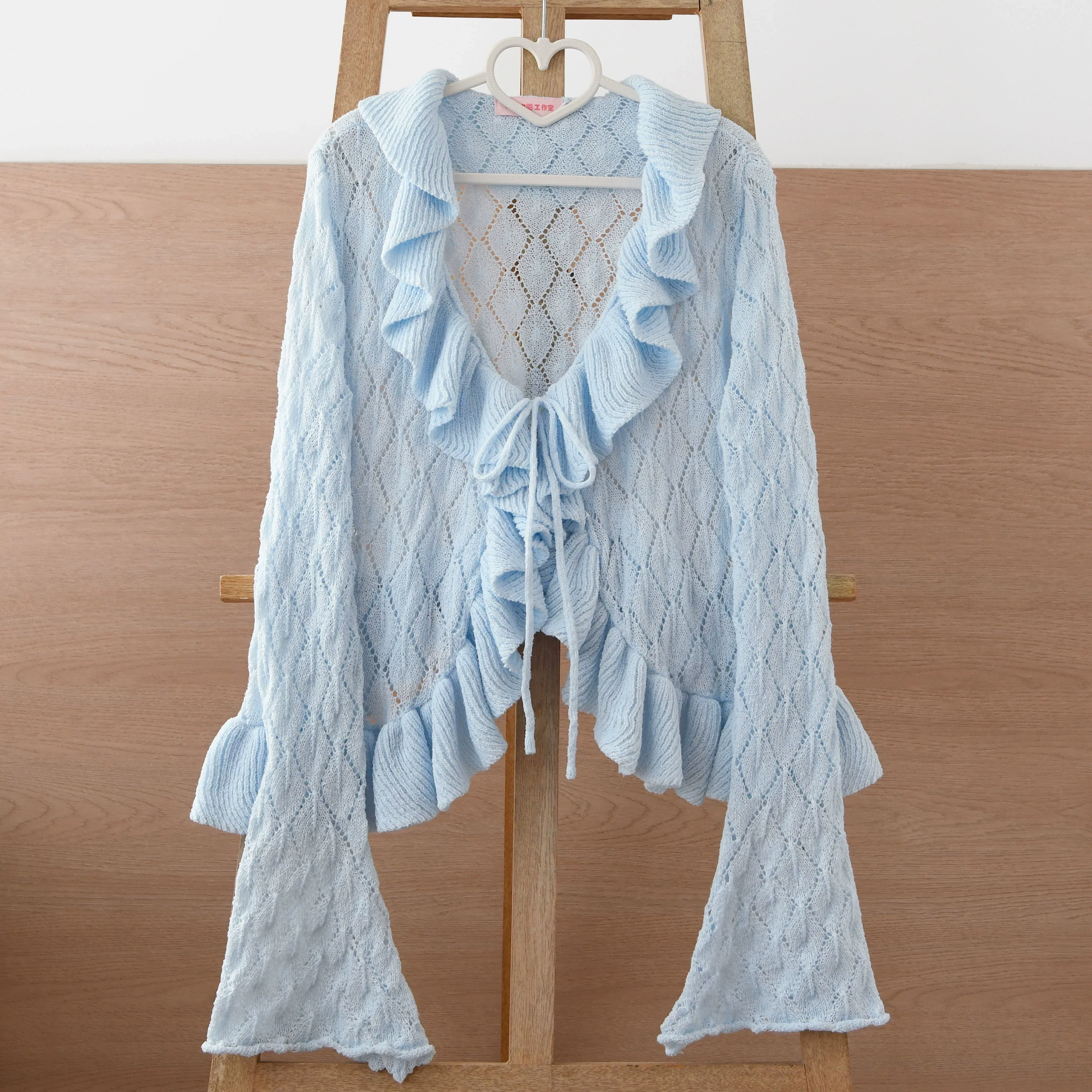 Sunset Bouquet - Elegant Lolita Cardigan, Flounce Hem - Image 36