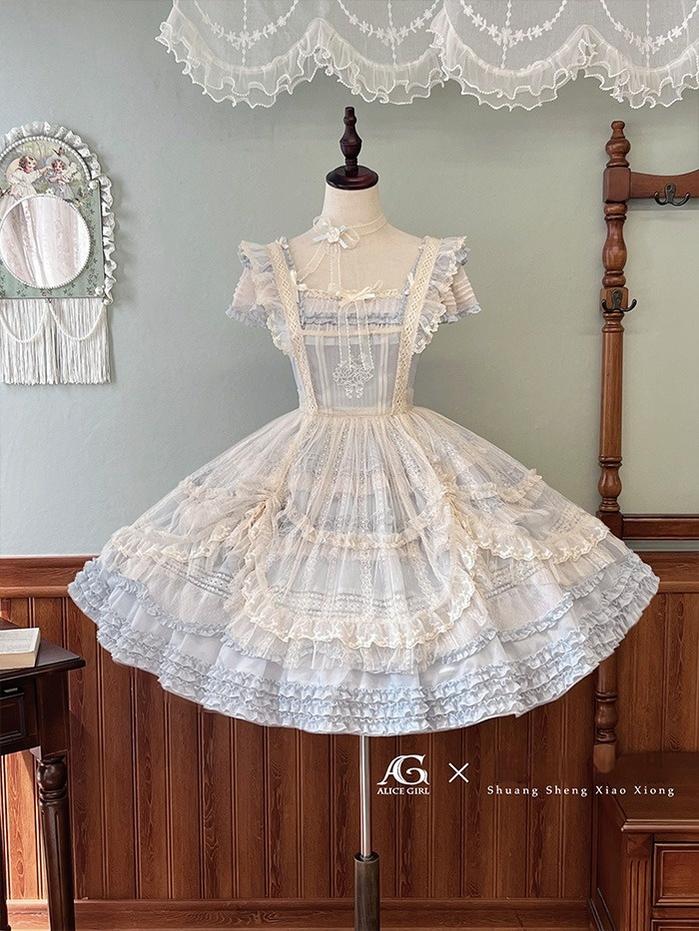 Alice Girl - Elegant Lolita Embroidered Apron with Adjustable Strap - Image 13