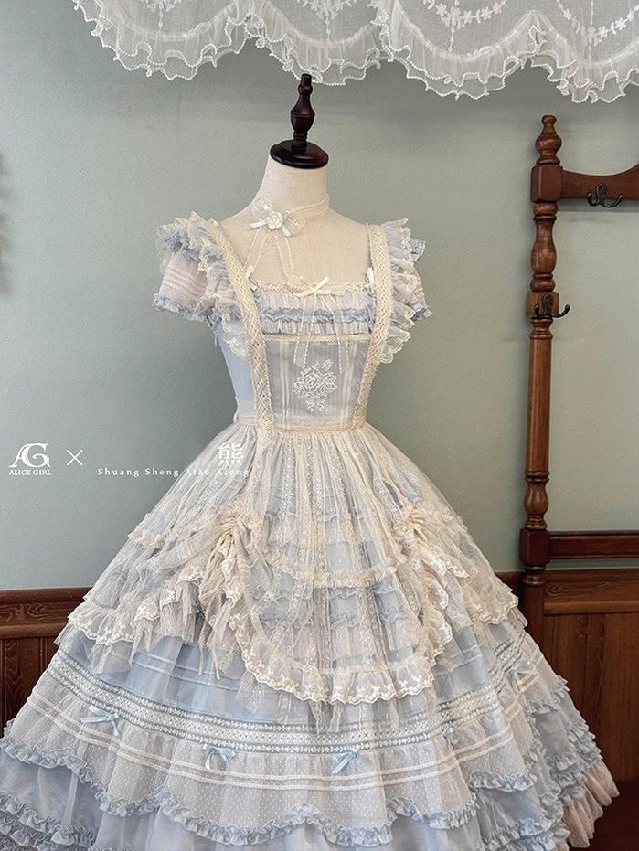 Alice Girl - Elegant Lolita Embroidered Apron with Adjustable Strap - Image 15
