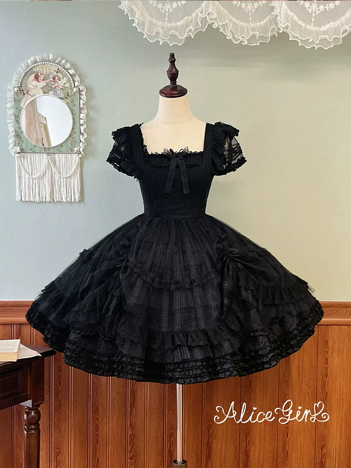 Alice Girl - Elegant Lolita Embroidered Apron with Adjustable Strap - Image 16
