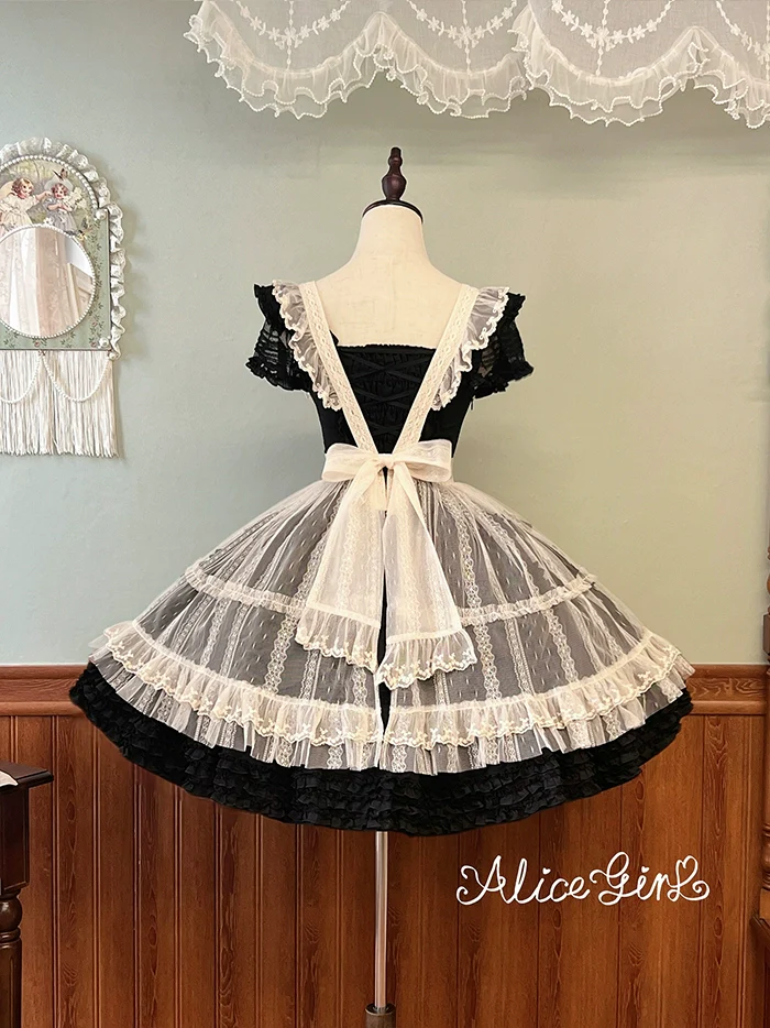 Alice Girl - Elegant Lolita Embroidered Apron with Adjustable Strap - Image 18