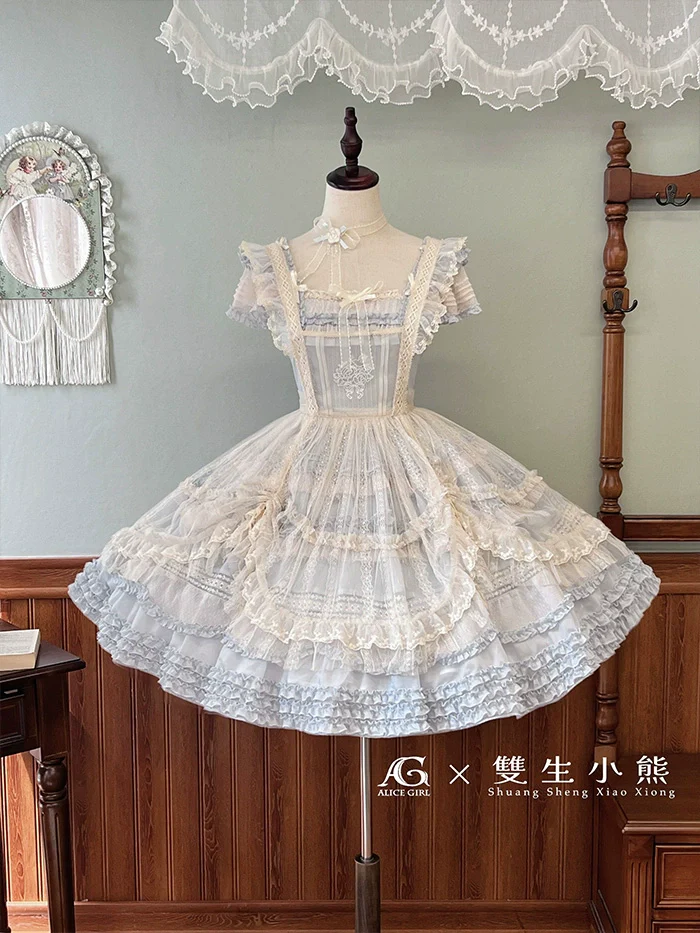 Alice Girl - Elegant Lolita Embroidered Apron with Adjustable Strap - Image 19