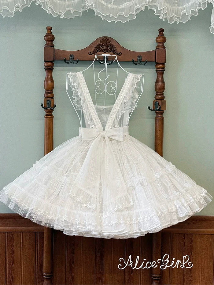 Alice Girl - Elegant Lolita Embroidered Apron with Adjustable Strap - Image 20