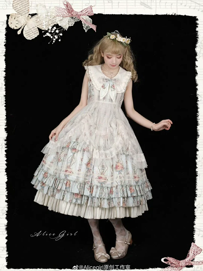 Alice Girl - Elegant Lolita Embroidered Apron with Adjustable Strap - Image 24
