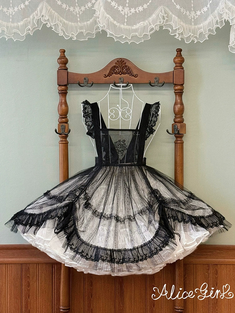 Alice Girl - Elegant Lolita Embroidered Apron with Adjustable Strap - Image 3