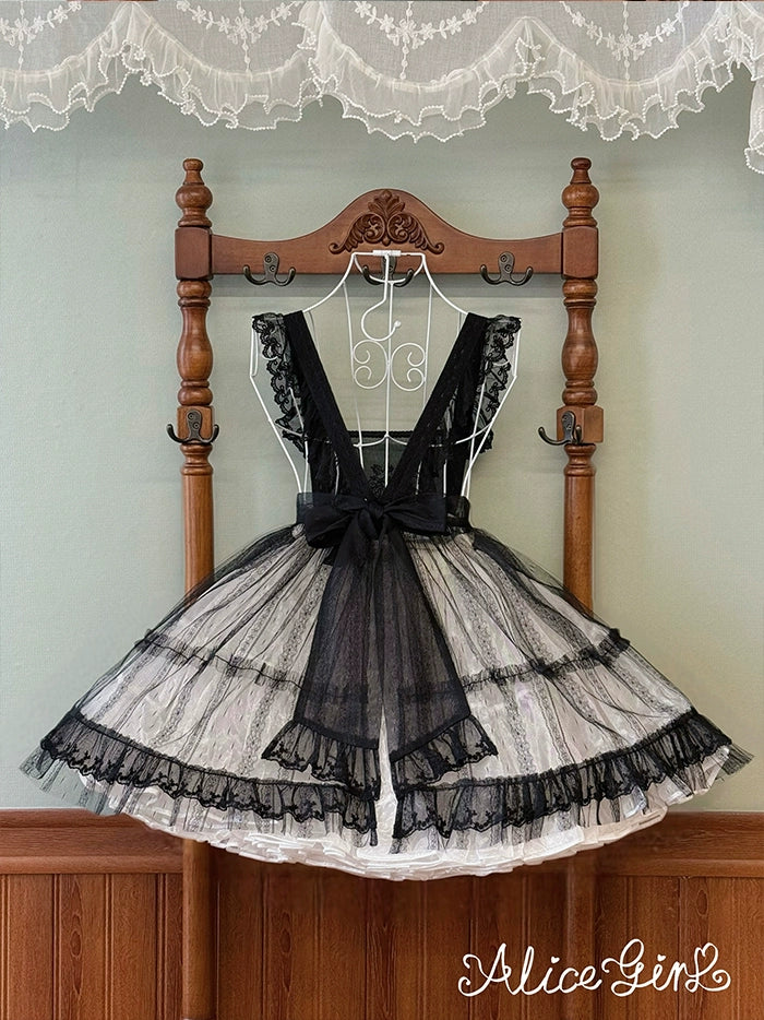 Alice Girl - Elegant Lolita Embroidered Apron with Adjustable Strap - Image 6
