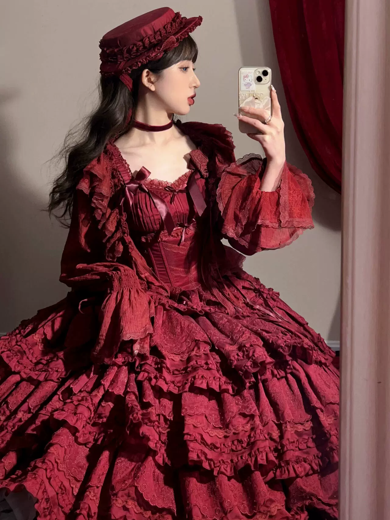 MEEKWIND - Miss Flora - Elegant Lolita Headdress Solid BNT & Choker & Hat