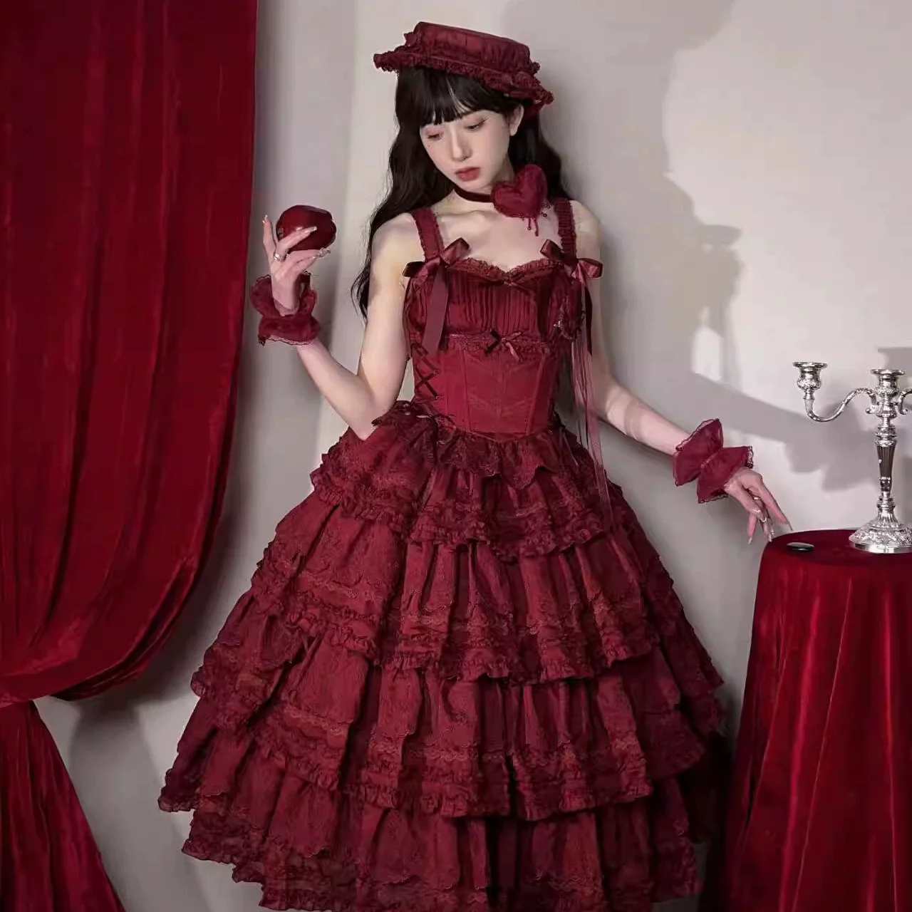 MEEKWIND - Miss Flora - Elegant Lolita Headdress Solid BNT & Choker & Hat - Image 4