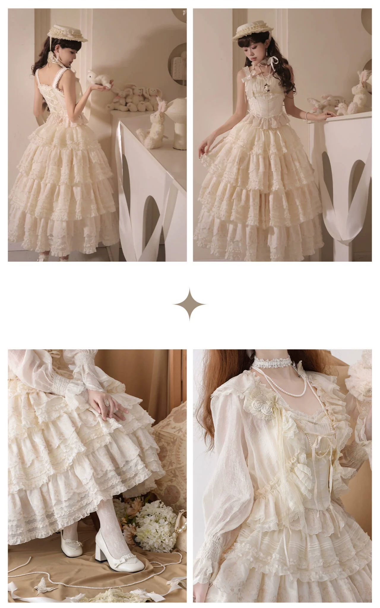 MEEKWIND - Miss Flora - Elegant Lolita Headdress Solid BNT & Choker & Hat - Image 9