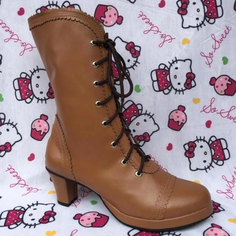 Antaina - Elegant Lolita Heel Boots Heel Shoes Multicolor - Image 4